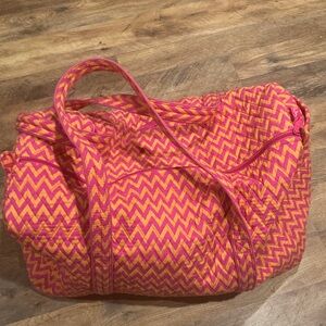 Vera Bradley Pink and Orange Chevron Travel Bag